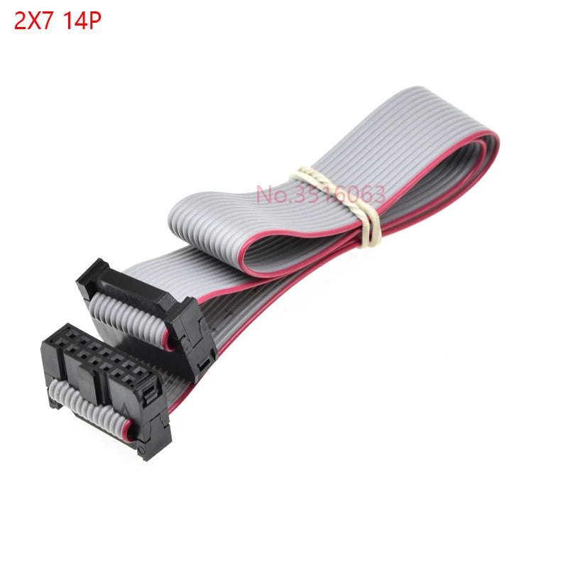 2pcs 2.54mm Pitch Fc-6/8/10/14/16/20/40/50 Pin 30cm Jtag Isp Download Cable Gray Flat Ribbon Data Cable For Dc3 Idc Box Header