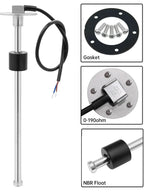 1Pc Fuel Float Level Sensor 0-190ohm Stainless Steel 100mm 200mm 300mm SENSOR with Gaskets Oil Gauge kit Unit  Accessories