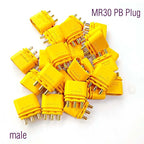 Amass 10 / 50Pair XT30 XT30U MR30 MR30PB Plug Male Female Bullet Connector Gold Plated Banana Plug for RC Drone Accessories