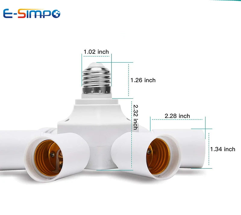 1pc E27-4E27 7E27 E26CFL LED Lamp Base Light Socket Splitter Extender Universal 250V2A Medium Edison Screw Lamp Holder Adapter