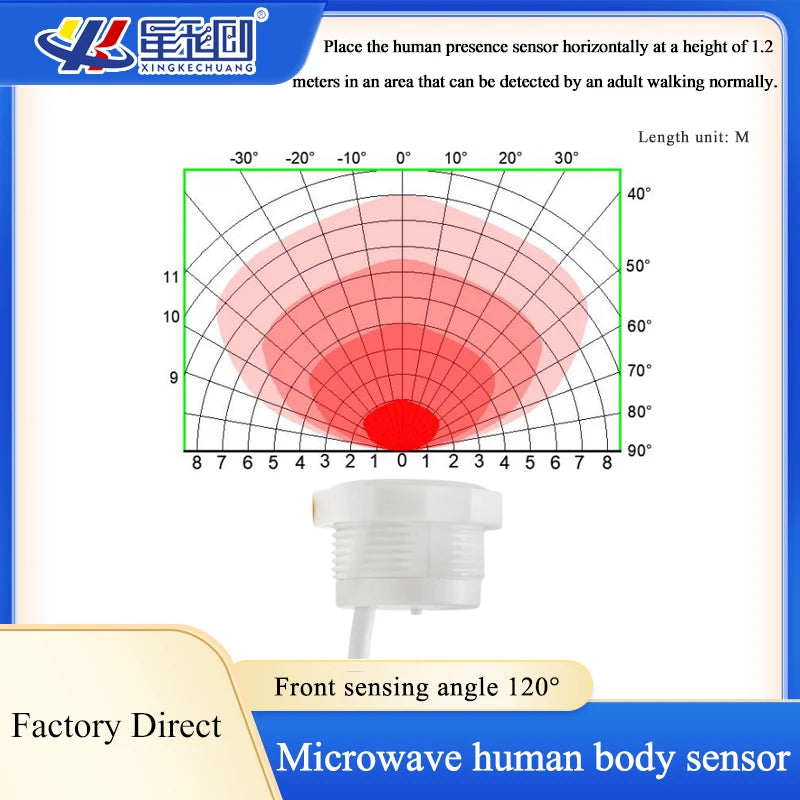 XKC-LD500B Human Existance Motion Sensor 5.8GHz Microwave Radar Action Movements Detect Human Body Presence Sensor