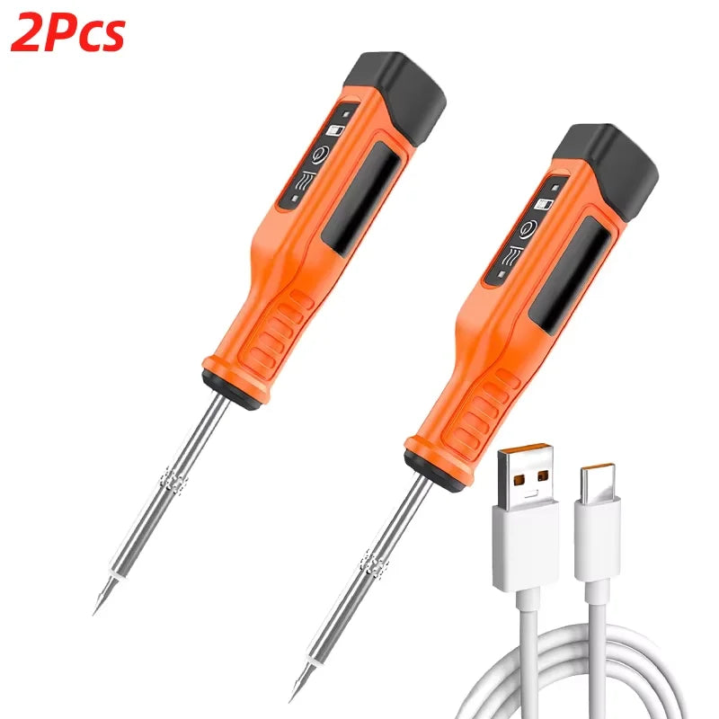 DC4V 60W USB Soldering Iron Rechargeable Internal Heating And Constant Temperature Soldering Irons DIY Welding Tools Set 1/2Pcs