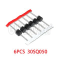 6PCS 30SQ050 Schottky Diode 30A 50V Axial for Solar Panel Parallel Reflow Protection