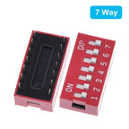 10pcs TZT Slide Type Switch  1 2 3 4 5 6 7 8 10PIN 2.54mm Position Way DIP Red Pitch Toggle Switch Red Snap Switch Dial Switch