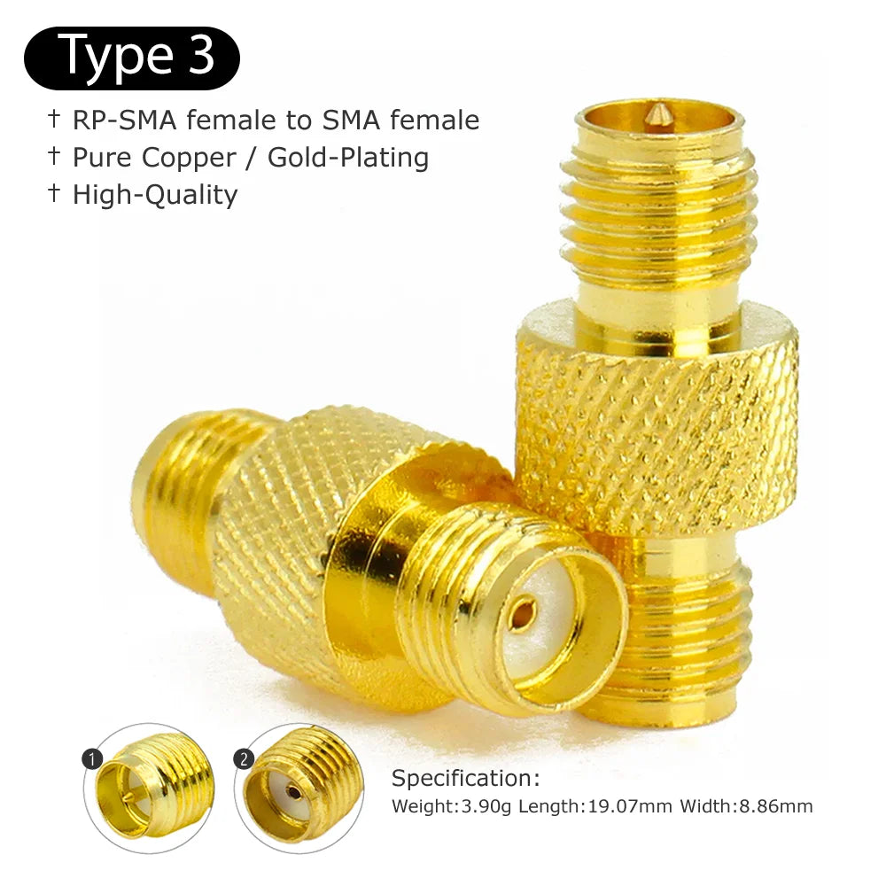 RP-SMA Female RF Adapte SMA Female to SMA Female High frequency Coax Connector Coupler RP-SMA Jack Converter