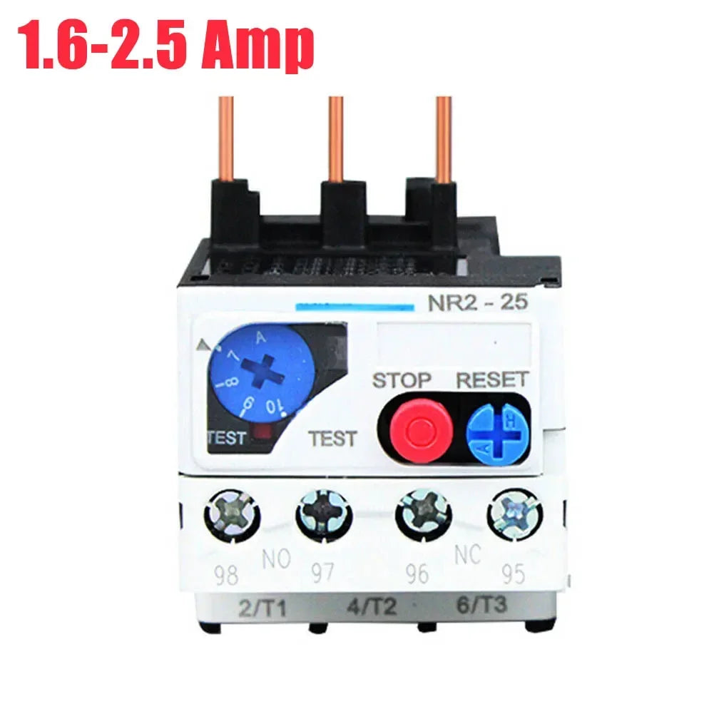Thermal Overload Motor Relay 3 Phase AC 50Hz/60Hz FR NR2-25 IP20 Plug-in With Indicator Light For CJX2 Series Contactors