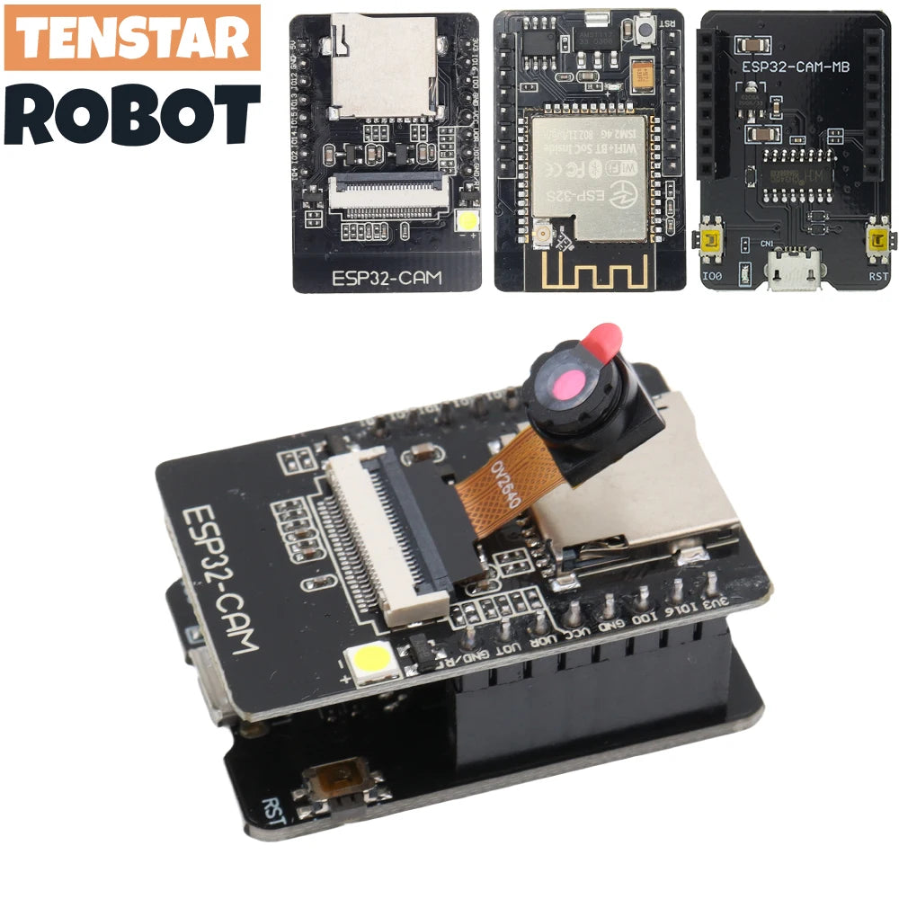 ESP32-CAM-MB WiFi Module Serial to WiFi ESP32 CAM Development Board 5V Bluetooth with OV2640 Camera DIY