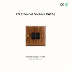 Avoir Retro Black Walnut Panel Toggle Switches USB Type C FR EU Socket Outlet Brass Lever Wall Light Switches Cat6 Rj45 For Home