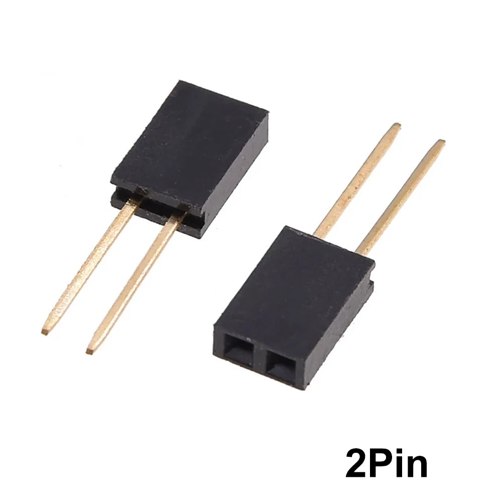 JCD 10PCS 2.54mm Single Row Female Socket 1X2/3/4/5/6/8/10/15/20/40Long pins Long 11mm PCB Board Pin Header For Arduino