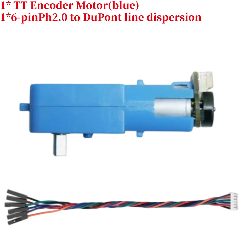 All-Metal TT Encoder Motor, 12PPR Hall Encoder, High Torque 1:90 Gearbox, Metal Shaft DC Geared Motor, DC 3-12V Gearbox Motor