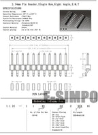 5pcs 2.0mm Right Angle SMD Single Row 1X40P Dual 2X40P Breakable Right Angle SMT Gold-plated RA Horizontal SMT Male Pin Header