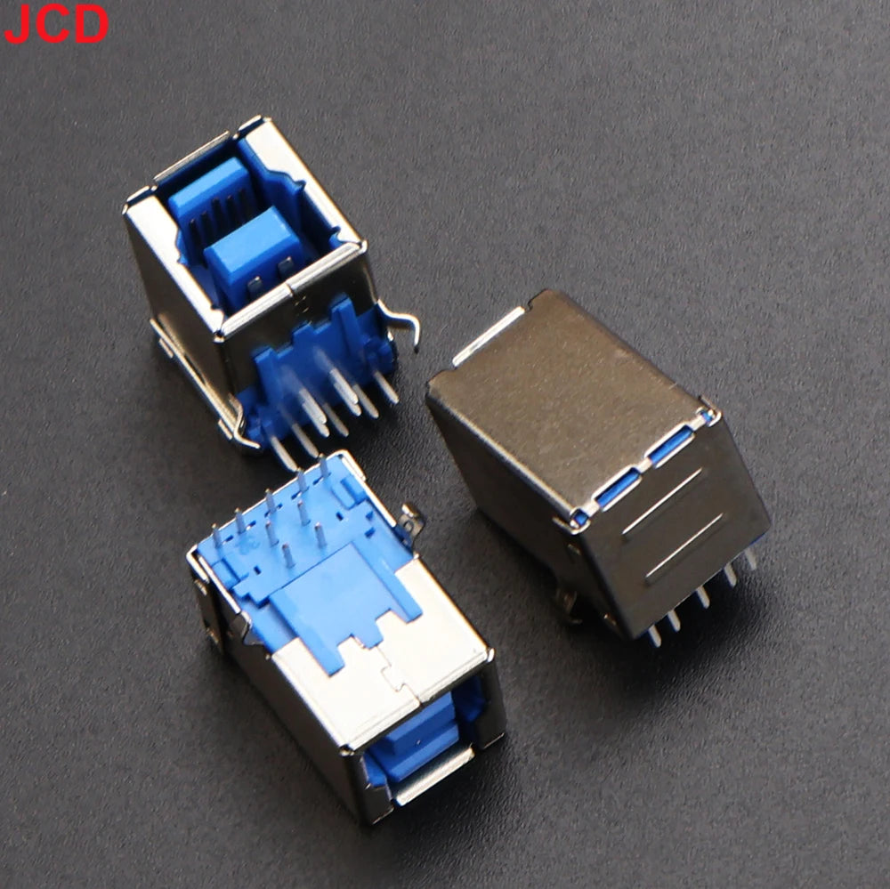 JCD 5pcs USB 2.0 And USB 3.0 Connector Female Socket Male Jack B Type 90°/180° Connector Soldering DIY Printer Interface Repair