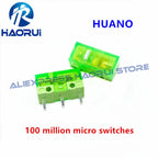 10Pcs HUANO Transparent Green Yellow Purple micro switch 90 / 100 / 120 million click lifespan computer mouse microswitch button