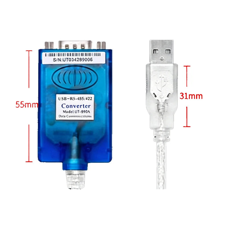 1.5m 3m USB to RS-422 RS-485 Converter RS422 RS485 USB2.0 Cable DB9 Adapter Transparent with Chipset Magnetic Ring UT-890A