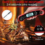 LMETJMA 0.5 Sec Instant Read Meat Thermometer Digital Waterproof Food Thermometer with Backlight Kitchen Thermometer For BBQ ﻿