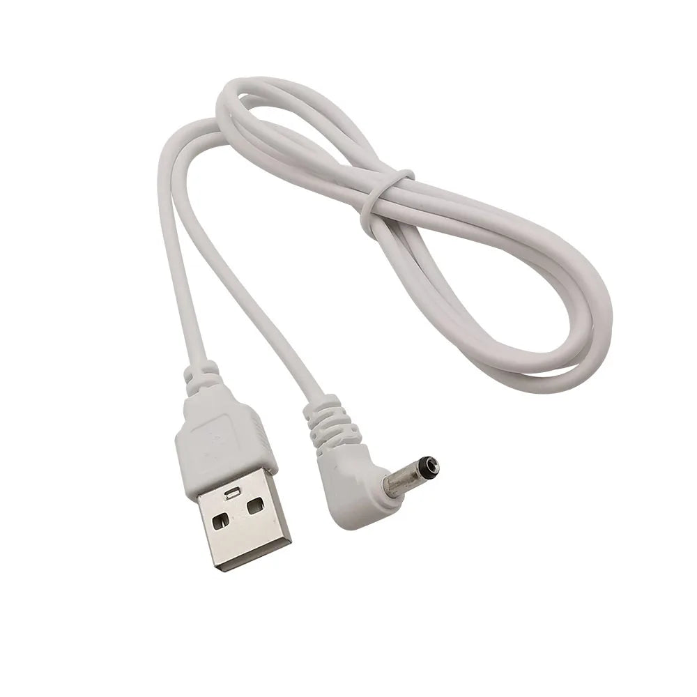 DC 5V USB 2.0 Type A Male Plug to 3.5mm x 1.35mm Male Plugs Elbow DC Power Charging Wire Cable USB Charge Cord Connector White