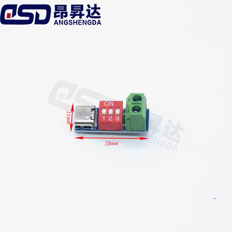 USB-C PD Trigger Board Module PD/QC Decoy Board Fast Charge USB Type-c to 12v High Speed Charger Power Delivery Boost Module