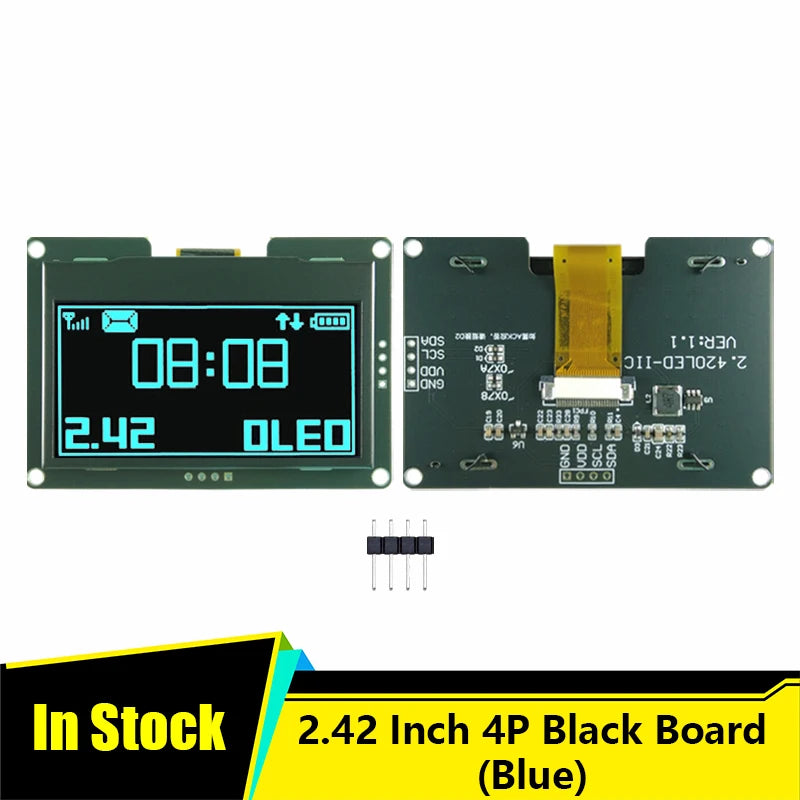 2.42 inch 128x64 OLED LCD Display Module SSD1309 12864 7 Pin SPI/IIC I2C Serial Interface for Arduino UNO R3 C51
