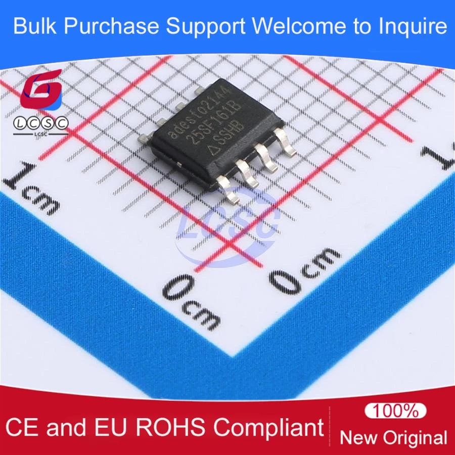 10pieces/Pack AT25SF161B-SSHB-T SPI Serial Flash Memory with Dual I/O Quad I/O Support 16Mbit 108MHz SOIC-8 IC Chip 25SF161B