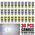 10/20/40 PCS CANBUS T10 W5W LED Bulb For Car Interior Dome Door Maps Trunk License Plate Lights 12V 4014-45SMD 6500K White 300LM