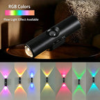 Smart RGB Double-head Wall Light Motion Sensor Magnetic Night Light Rechargeable Spotlight for Bedroom Closet Garden Room Decor