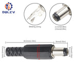 5.5*2.5mm DC Power Supply Male Plug Connector 5.5x2.1mm Female Metal Panel Mount Socket Jack DC Connectors Terminal Adapter