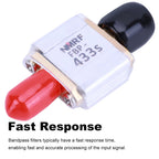 FBP-433s Bandpass Filter SMA M F Interface 433MHz Reduce Noise Band Pass Filter Aluminum Casing Bandwidth 20MHz for Aircraft UAV