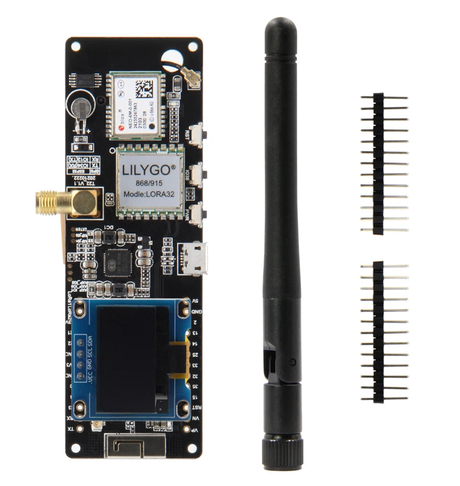LILYGO® TTGO Meshtastic T-Beam V1.2 ESP32 LoRa Development Board 433MHz 868MHz 915MHz 923MHz WiFi BLE GPS OLED Display AXP2101