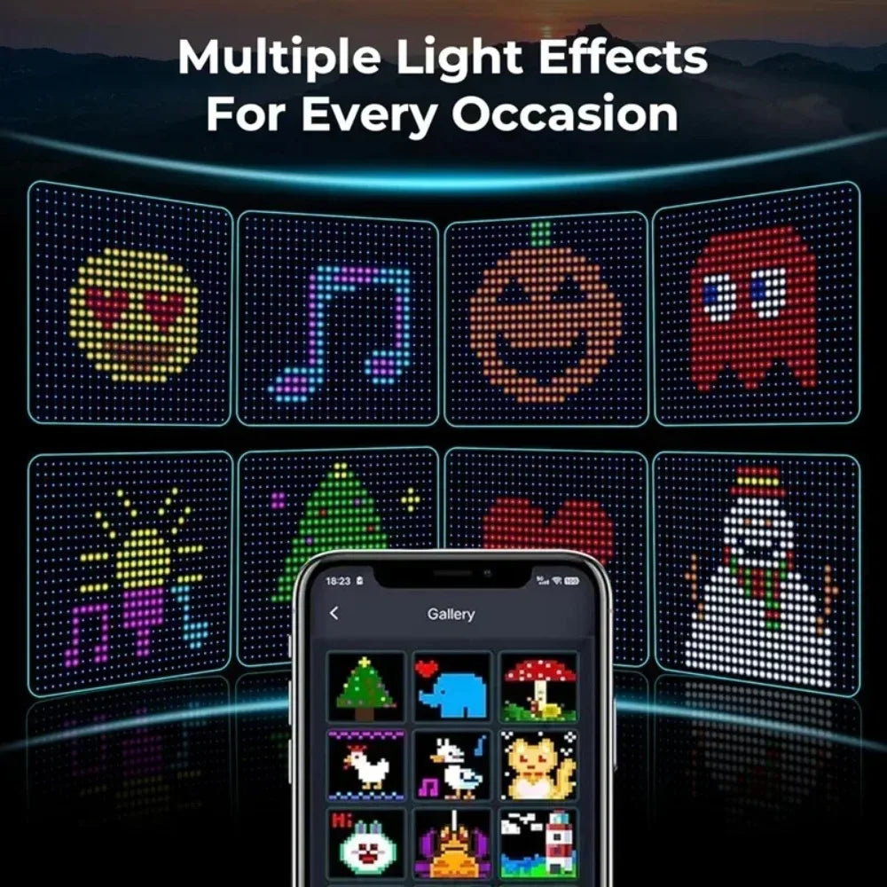LED Christmas Curtain Light Holiday Fairy Lamp App Control Music Sync DIY Pattern Waterproof for Indoor Outdoor Party Home Decor