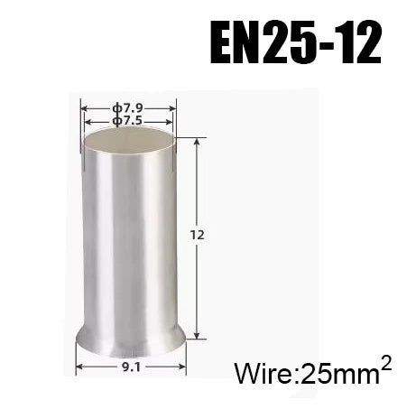EN Copper Electrical Wire Non-Insulated Naked Sleeve Tubular Crimpare Connectors Tube Cord End Ferrules Cable Lug Crimp Terminal