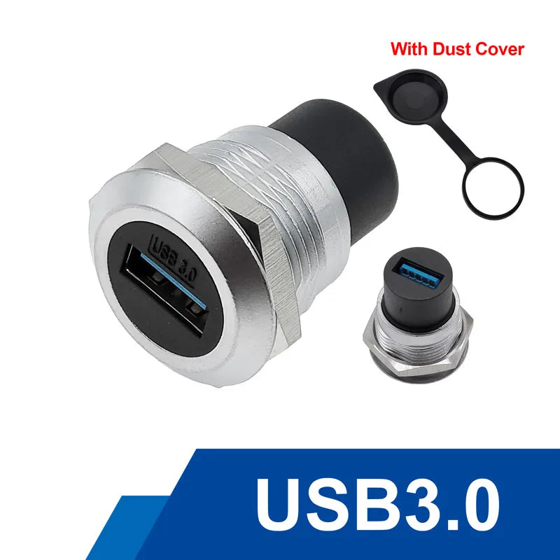 1Pcs Metal Round Socket Module D Type RJ45 Straight Through Network USB2.0 USB3.0 Connector Panel Mounting HDMI CAT6