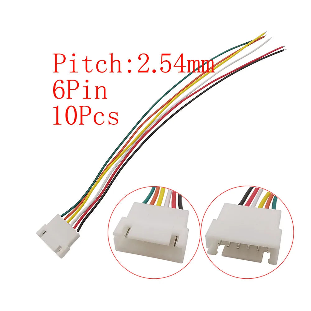 10Pcs Micro JST XH 2.54mm Pitch 2/3/4/5/6 Pin Male Plug / XH2.54 Female Socket Extension Lead Wire Cable Connector 20CM 26AWG