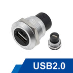 1Pcs Metal Round Socket Module D Type RJ45 Straight Through Network USB2.0 USB3.0 Connector Panel Mounting HDMI CAT6