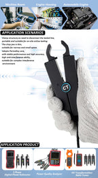 ETCR008 ETCR014 AC Leakage Phase Power Energy Transducer Sharp Nose Clamp Current Sensor Turn Ratio 2500:1 CT Technology