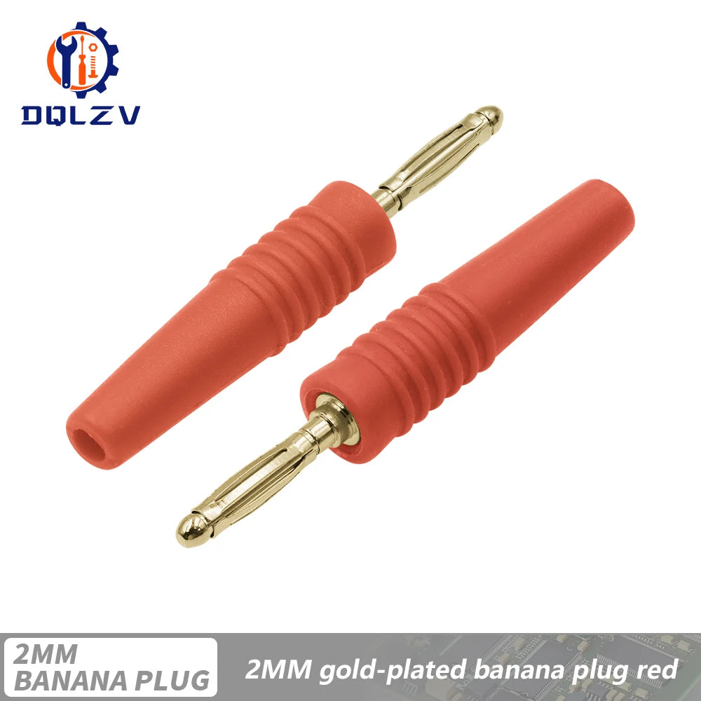 5PCS 2MM Banana Gold Plate Plugs Connectors mini Banana Plug For Banana Socket