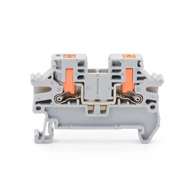 20pcs DIN Rail Terminal Block Twin Spring Terminal Connectors Push in Type PT Screwless Wire Wiring Connector