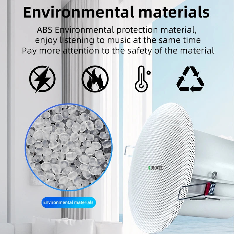 3 Inch 10W Wall Ceiling Speakers 8 ohm Impedance Full Range Stereo Sound Embedded Passive Speakers Home Background Music System