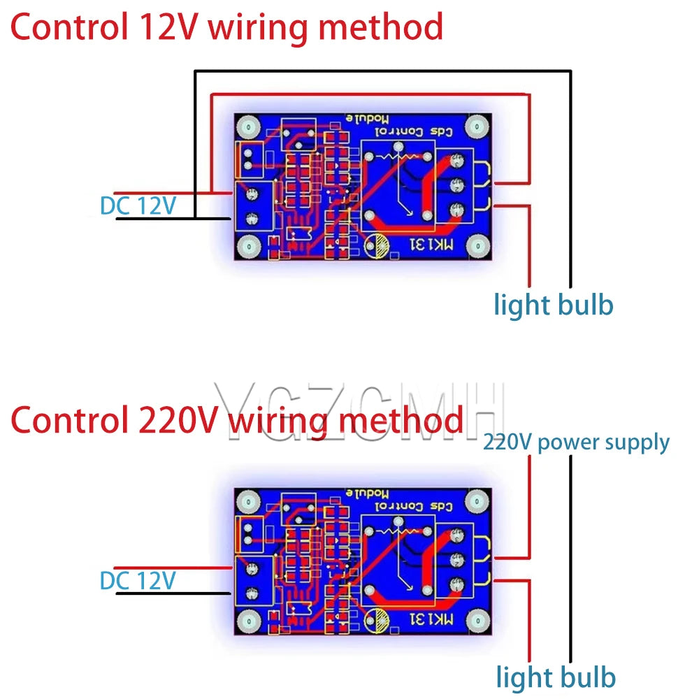 XH-M131 DC5V/12V/24V Automatic Brightness Control Photoresistor Module Light Control Relay