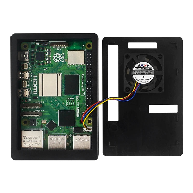 Raspberry Pi 5 ABS Case Black Silver Plastic Shell Optional PWM Cooling Fan Protection Box for Raspberry Pi 5
