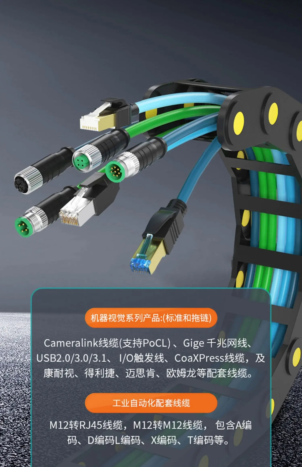 Waterproof M12 to RJ45 Network Line ip67 CAT7/CAT6A RJ45 to 4Pin 8Pin A/D/X Type Encoded Connector Cable Double Shielded Wire