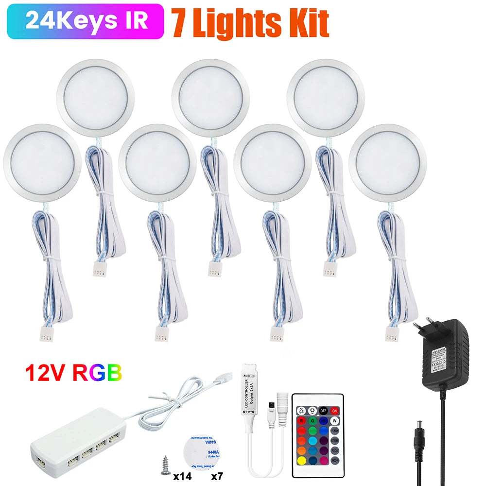1 2 3 5 6 8 Lihgts RGB LED Cabinet Light 12V WiFi Bluetooth 24Key 44Key Remote Control Power Kit for Kitchen Wardrobe Lighting