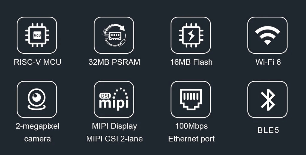 7.0-inch 1024 * 600 IPS capacitive touch ESP32P4 development board ESP32-C6 development board, with housing and camera
