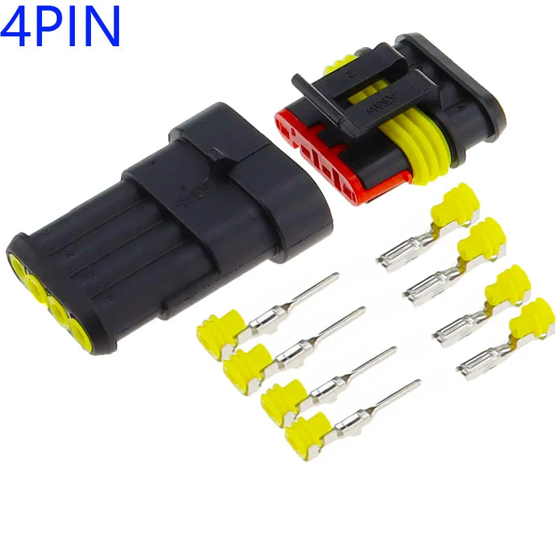 1 Set 1 2 3 4 5 6 Pin Super Seal AMP Electrical Connector Automotive Waterproof Xenon Lamp Male And Female Plug For Car