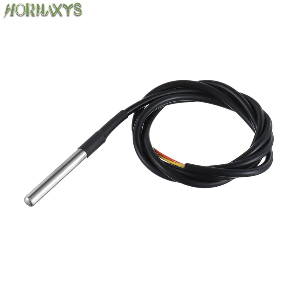 DS18B20 Temperature Sensor Module Kit Waterproof 100CM Digital Sensor Cable Stainless Steel Probe Terminal Adapter For Arduino