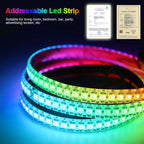 WS2811 WS2812B WS2813 WS2815 5050RGBIC Smart LED Strip Lights Individually Addressable IC  30/60/144Pixels/Leds/m Light DC5V/12V