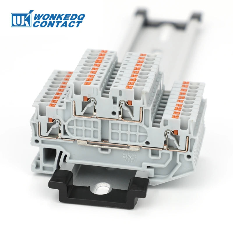 10Pcs PTTB 1.5/S Double Level Push-in Din Rail Terminal Block PT 1.5mm² Cable Electrical Wire Connector PTTB1.5 PTTB-1.5