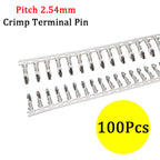 100Pcs KF2510 Connector 2.54mm Pitch 2P-10Pin Straight/Curved Male Female Socket Housing Plug Pin Header Crimp Terminals KF-2510