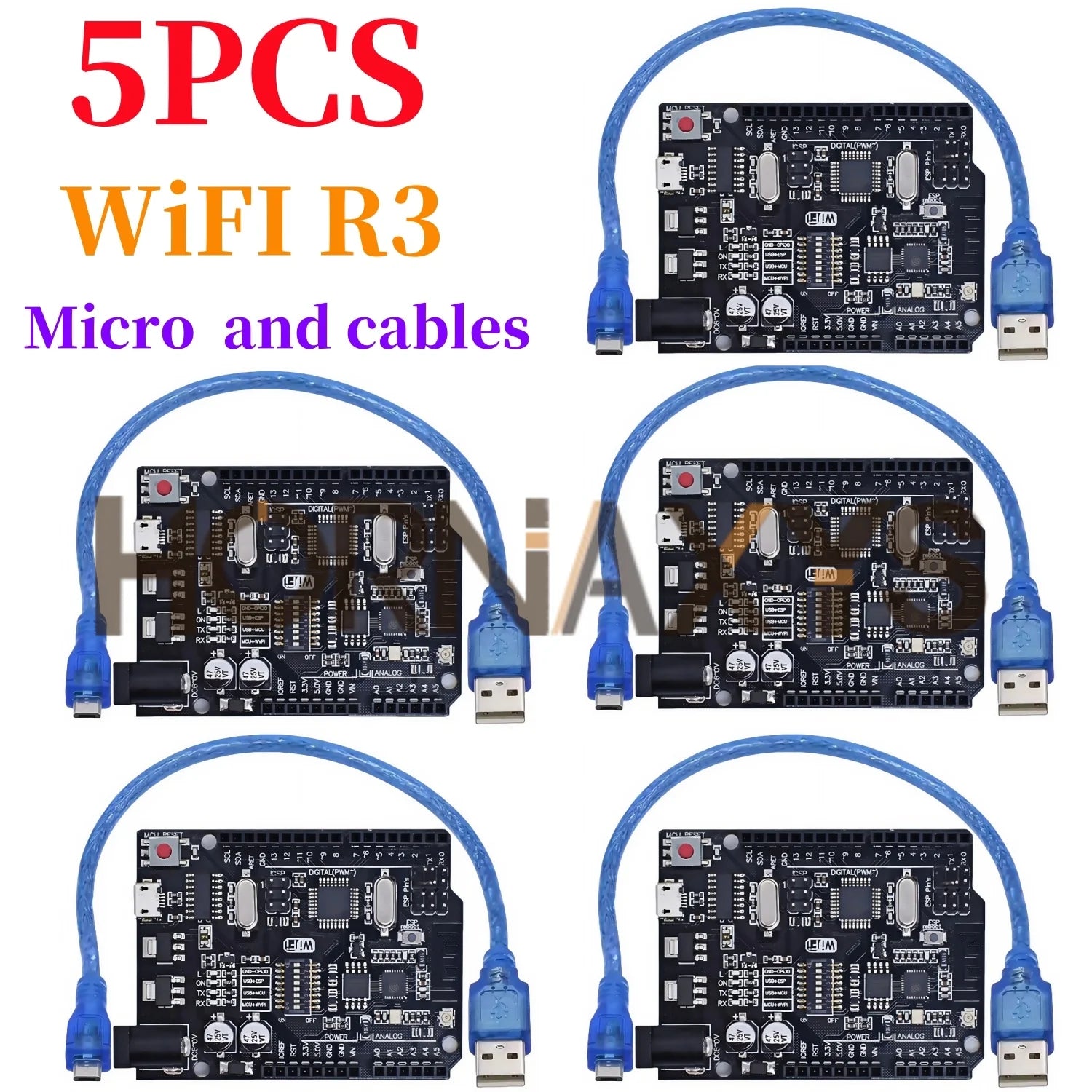 1-5Set/ UNO R3 Official Box ATMEGA16U2 / UNO+WiFi R3 MEGA328P Chip CH340G For Arduino UNO R3 Development Board WeMos ESP8266