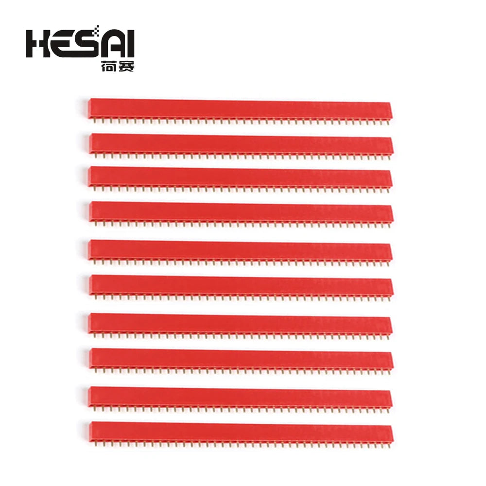 10PCS 2.54mm Single Row Female PCB Board Pin Header Connector Strip Pinheader 1x40 Pin Colourful Socket