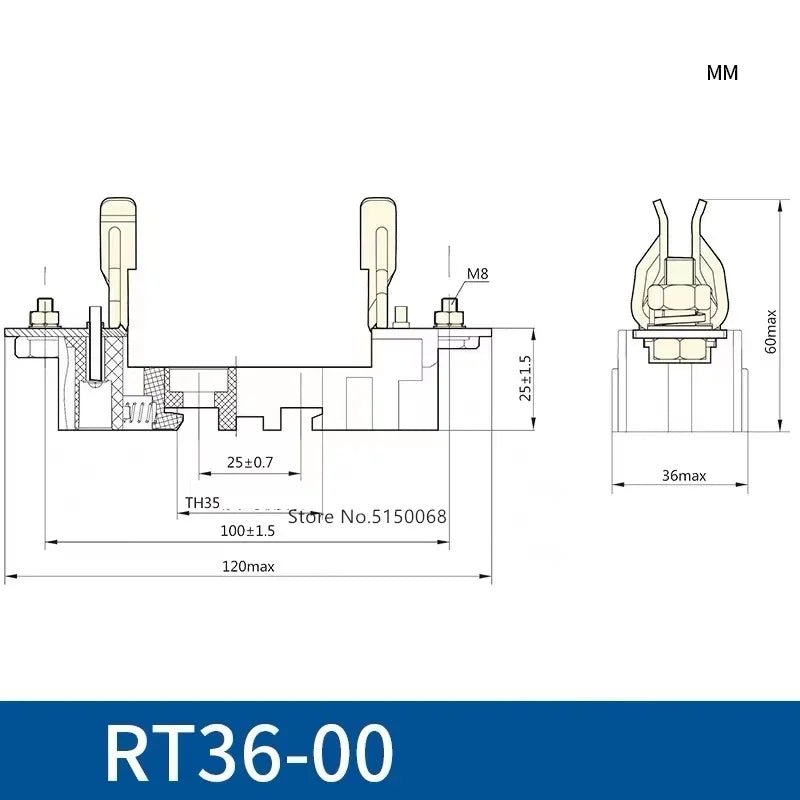 CHINT Fuse Core RT36-00 6A 20A 25A 32A 40A 50A 63A 80A 100A 125A 160A 200A 250A 300A Ceramic Resistor Fuse Cable Sleeves
